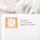H Candy Striper Monogram Address Labels (Orange) (Insitu)