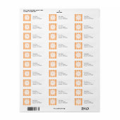 H Candy Striper Monogram Address Labels (Orange) (Vorne)