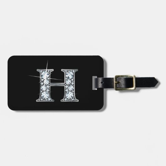 H "Diamond Bling" Gepäckmarke Gepäckanhänger (Vorderseite horizontal)
