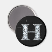 "H" Diamond Bling Magnet (Vorderseite/Rückseite)