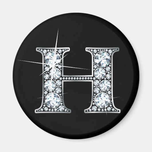 "H" Diamond Bling Magnet (Vorne)
