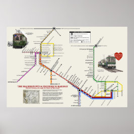 H&F Trolley "Metro" Karte Poster