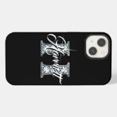 H Faux-Diamant-Bling-Monogramm iPhone Hülle (Rückseite (Horizontal))
