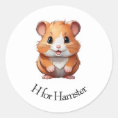 H für Hamster Runder Aufkleber (Vorderseite)