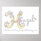 H für Hazel monogram Art name bedeutet Poster (Vorne)