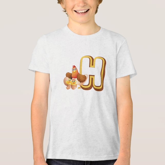 H für Henne Tri-Blend Shirt (Vorderseite)