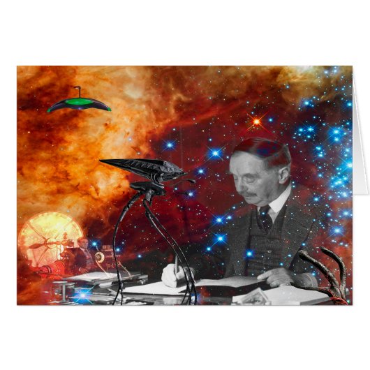 H.G.Wells Science Fiction Birthday Card (Vorderseite (Horizontal))