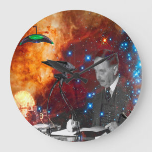 H.G.Wells Science-Fiktion Große Wanduhr