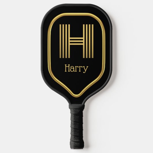 H Gold Initial Pickleball Paddle (Vorderseite)