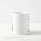 H Golden Initial mit blauem Blumenblättern Kaffeetasse (Mittel)