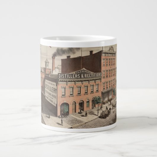 H. & H. Reiners Distillery Gebäude in Brooklyn, Ny Jumbo-Tasse (Vorderseite)