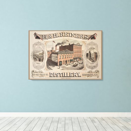 H. & H. Reiners Distillery Gebäude in Brooklyn, Ny Leinwanddruck (Insitu (Holzboden))