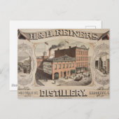 H. & H. Reiners Distillery Gebäude in Brooklyn, Ny Postkarte (Vorne/Hinten)