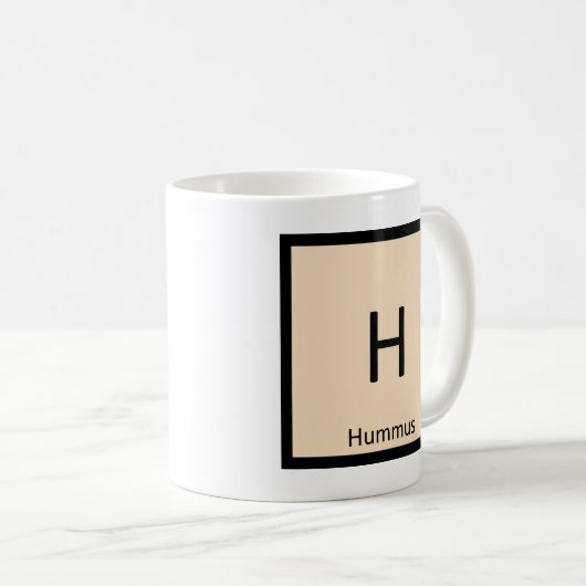 H - Hummus Aperitif-Chemie-Periodensystem Kaffeetasse (VorderseiteRechts)