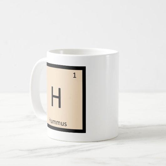H - Hummus Aperitif-Chemie-Periodensystem Kaffeetasse (Vorderseite Links)