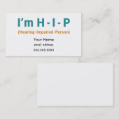 H-I-Pidentifikations-Karten Visitenkarte (Vorne/Hinten)