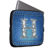 H Imitate "Diamond" Denim Stitching Electronics Ba Laptopschutzhülle (Vorne Rechts)
