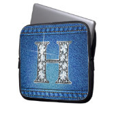 H Imitate "Diamond" Denim Stitching Electronics Ba Laptopschutzhülle (Vorderseite Links)