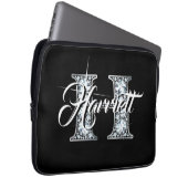 H Imitate Diamond Monogram Laptopschutzhülle (Vorne Rechts)