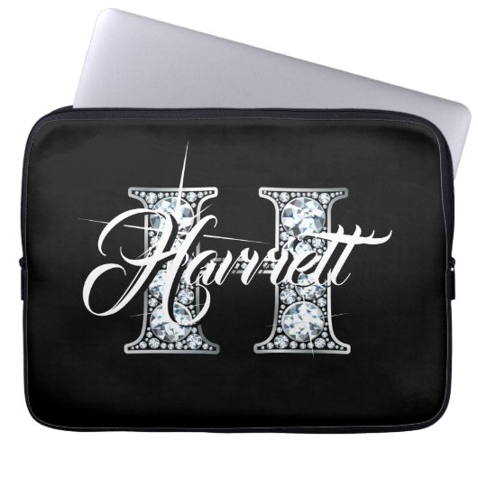 H Imitate Diamond Monogram Laptopschutzhülle (Vorderseite)