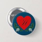 H in einem Herzen Button (Vorne & Hinten)