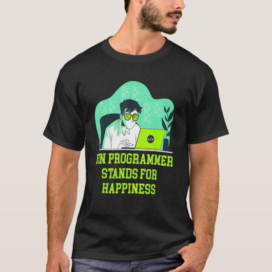 H in Programmierer steht für Glück Meme T-Shirt (Vorderseite)