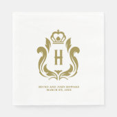 H Inital Gold Wappen Serviette (Vorderseite)