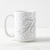 H Initial Monogram White Diamonds Print Kaffeetasse (Links)