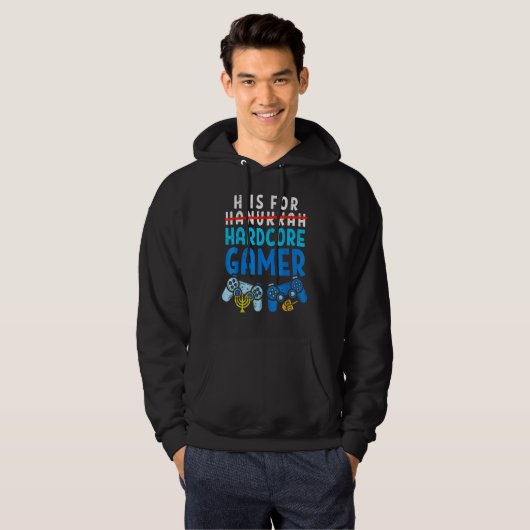 H Is For Hanukkah Gamer  Video Gaming Boys Men Gir Hoodie (Vorne ganz)