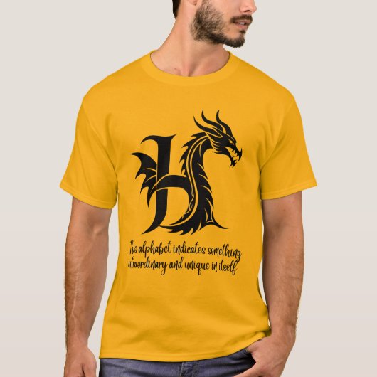 H is for Heart - Personalisiert H Alphabet T-Shirt (Vorderseite)