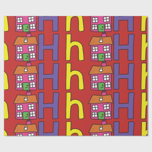 H ist für das Papier zum Umpacken von Haus bestimm Geschenkpapier (Flach)