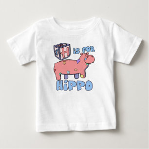 H ist für Flusspferd-Baby-T - Shirt