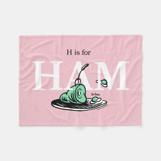 "H ist für HAM" | Alphabet-Design Fleecedecke (Vorderseite (Horizontal))