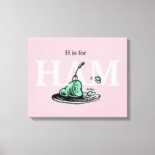 "H ist für HAM" Alphabet-Design Leinwanddruck