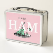 "H ist für HAM" | Alphabet-Design Metall Brotdose (Rückseite)