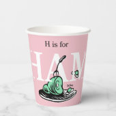 "H ist für HAM" | Alphabet-Design Pappbecher (Rückseite)