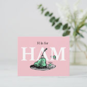 "H ist für HAM" | Alphabet-Design Postkarte (Stehend Vorderseite)