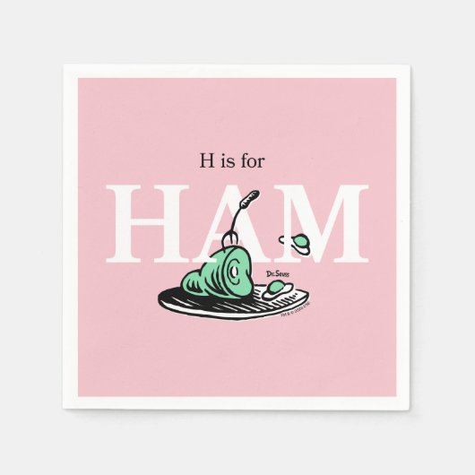 "H ist für HAM" | Alphabet-Design Serviette (Vorderseite)
