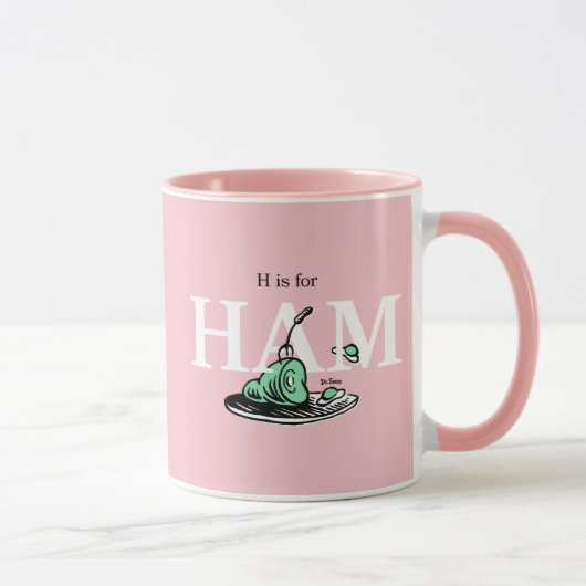 "H ist für HAM" | Alphabet-Design Tasse (Rechts)