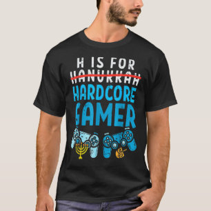 H ist für Hardcore Gamer Hanukkah Video Gaming Boy T-Shirt