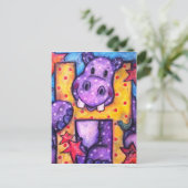 H ist für Hippo Postkarte (Stehend Vorderseite)