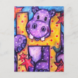 H ist für Hippo Postkarte