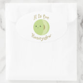 H ist für Honeydew Ovaler Aufkleber (Tasche)