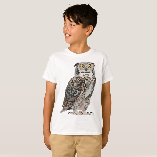 H ist für Horned Owl T-Shirt (Vorne ganz)