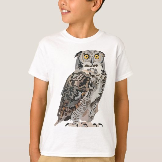 H ist für Horned Owl T-Shirt (Vorderseite)