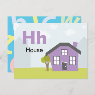 H ist für House - Alphabet Flash Card Postkarte