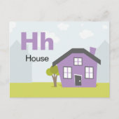 H ist für House - Alphabet Flash Card Postkarte (Vorderseite)