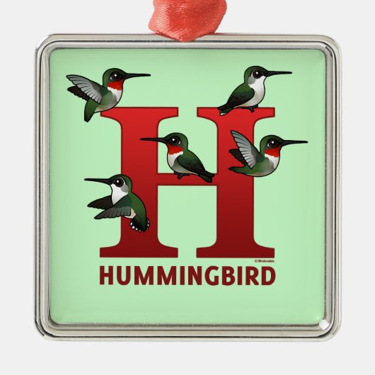 H ist für Hummingbird Ornament Aus Metall (Vorne)
