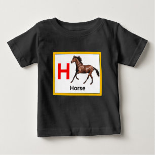 H ist für Pferd Baby T-shirt