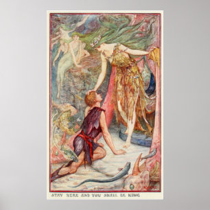 H J Ford Vintag Illustration Mermaid Königreich Poster